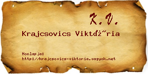 Krajcsovics Viktória névjegykártya
